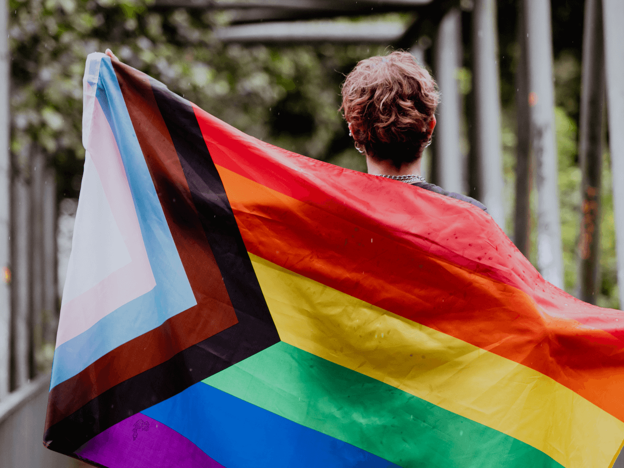 Image of a person has a Flag